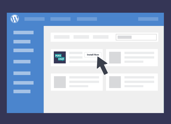 Install Pure Chat plugin on your WordPress site